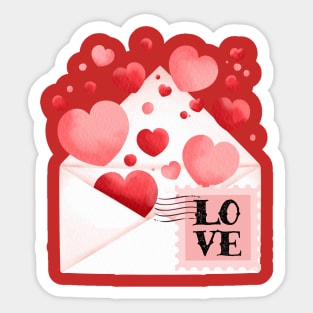 Love envelope art Sticker